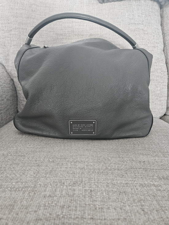 Marc By Marc Jacobs Handbags - Marc by Marc Jacobs Slate Gray Pebbled Leather Hobo Shoulder Bag